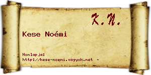 Kese Noémi névjegykártya