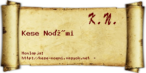 Kese Noémi névjegykártya